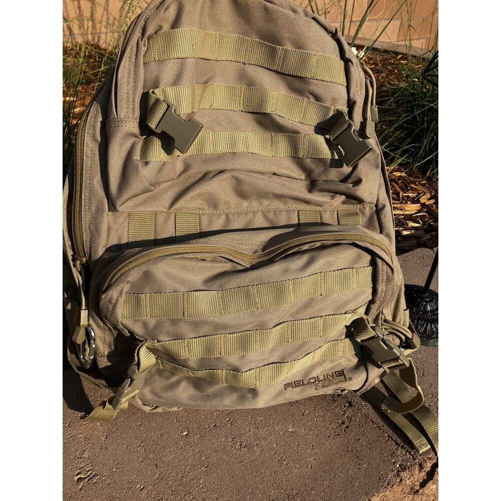 Fieldline Tactical Backpack Beige PO#61170 MOLLE Padded Adjustable Straps 19”